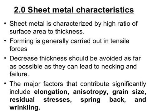 metallic sheets|sheet metal characteristics.